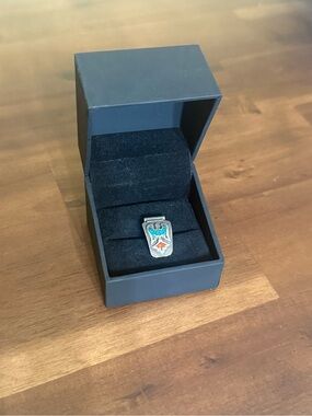 Sterling Vintage Turquoise and Coral Thunderbird Pendant